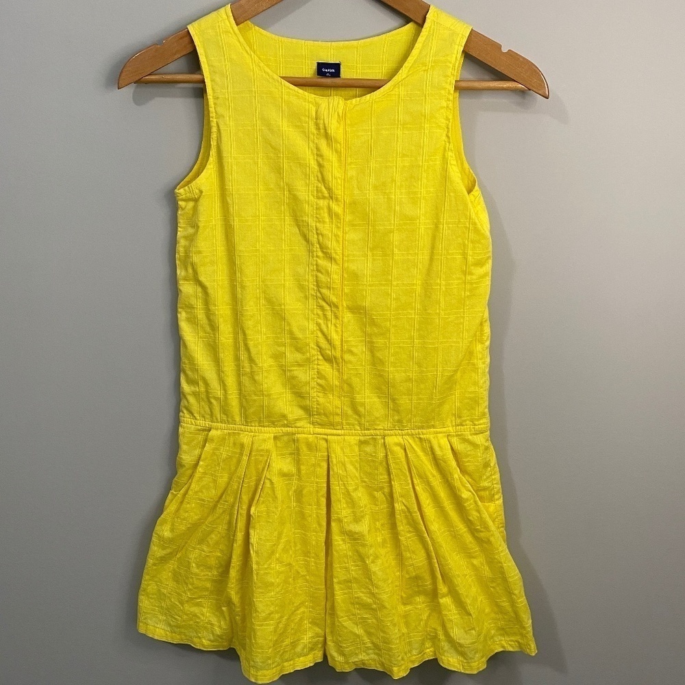 GAP Kids Button Front Yellow‎ Sleeveless Sun Dress Size Large (10)